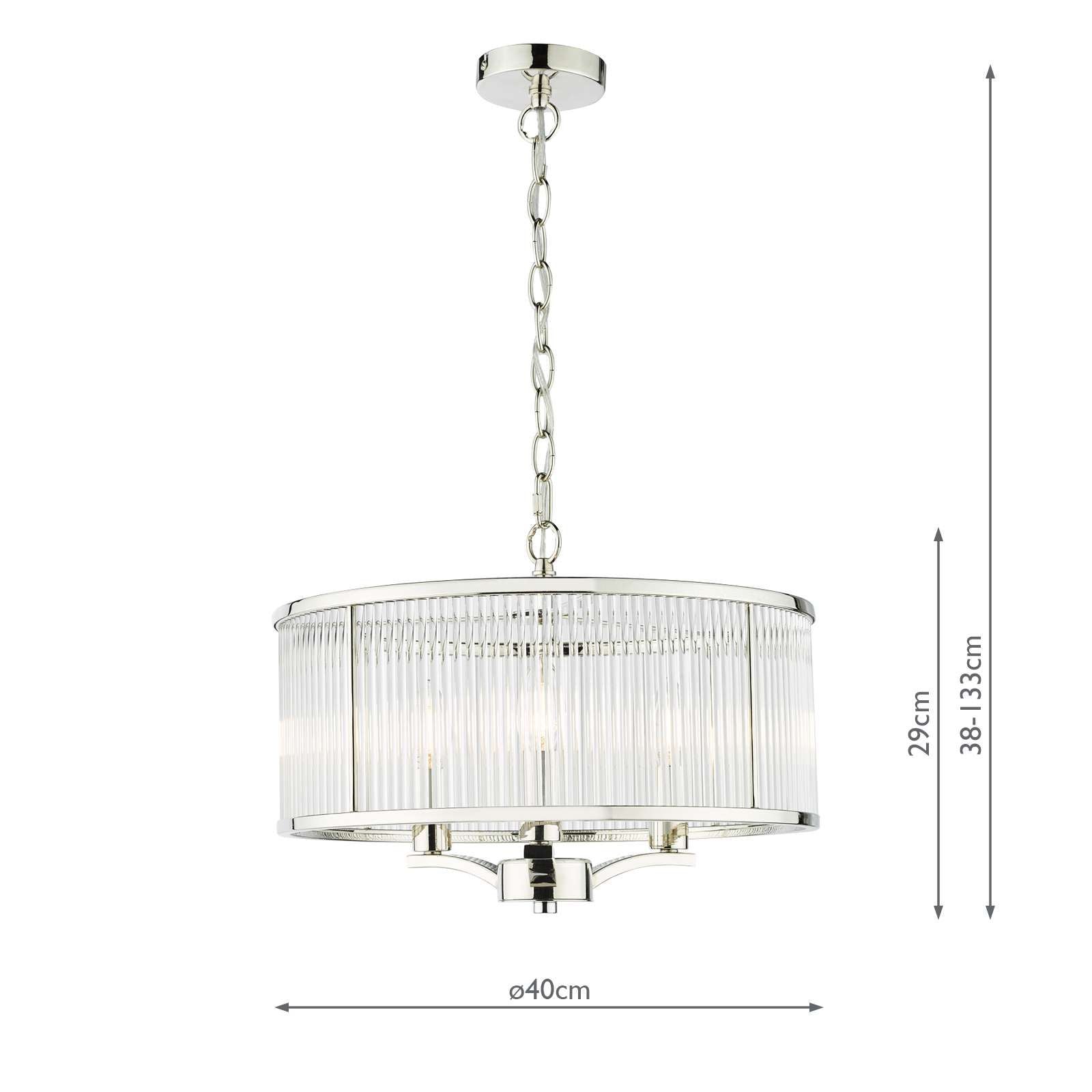 Evelyn 3 Light Pendant Antique Bronze / Polished Nickel
