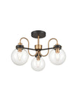 Equin 3/5/8Lt Fitting (down) - Black & Gold Finish