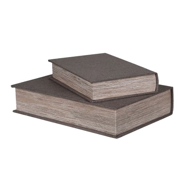 Set of 2 Grey Book Boxes
