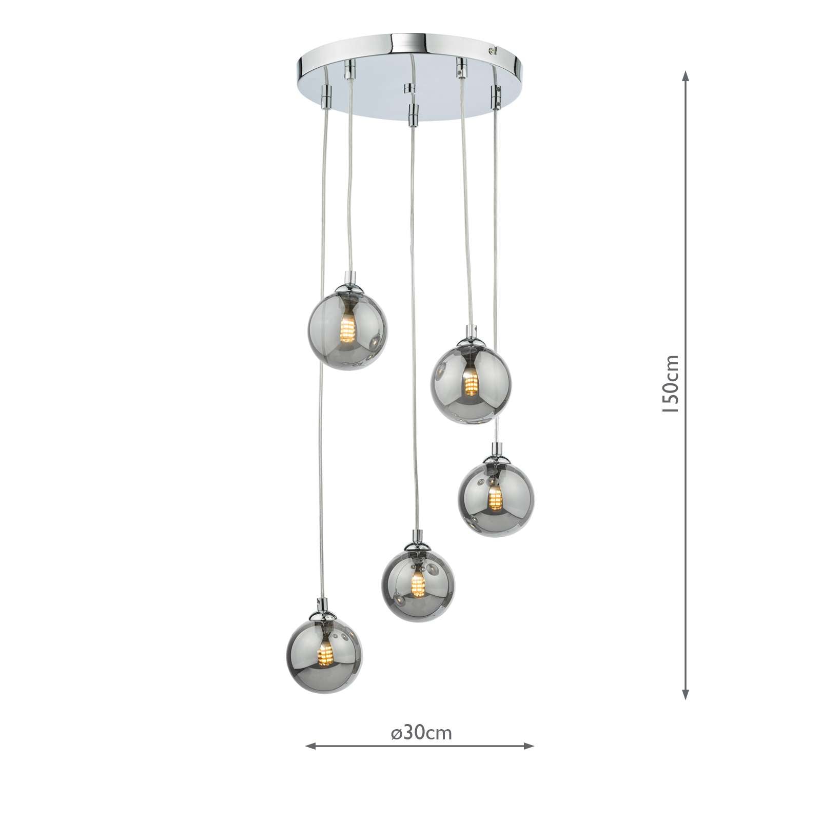 Federico 5 Light Cluster Pendant In Various Finishes G9