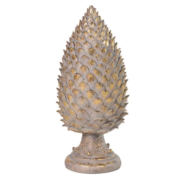 Cream & Gold Pine Cone Ornament