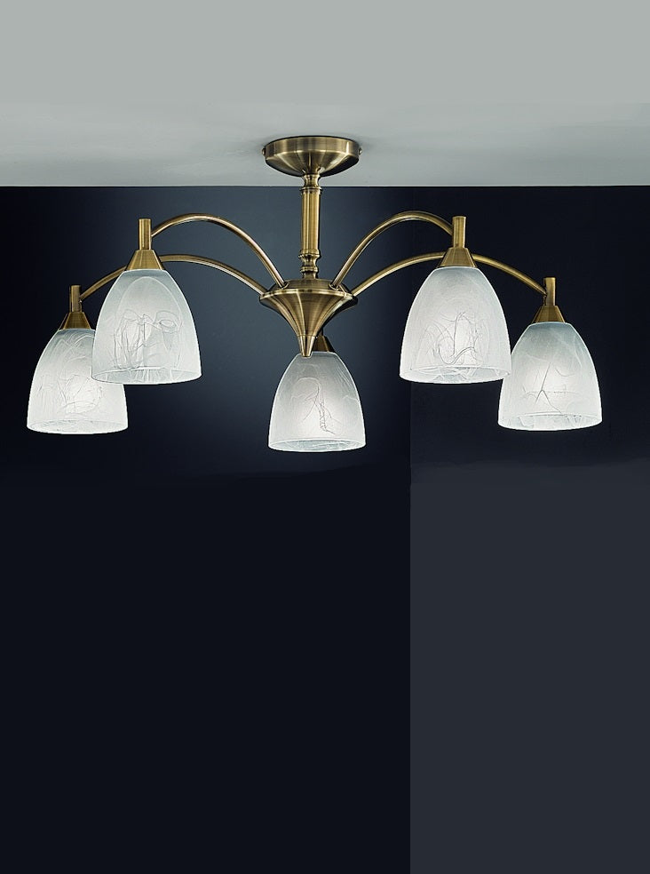 Emma 3/5Lt Semi Flush Light - Chrome/Bronze Finish