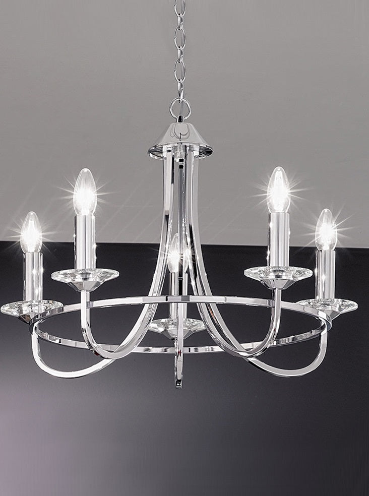Lottie 5/8Lt Centre Light - Chrome/Bronze Finish