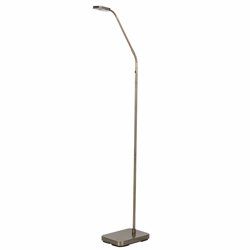 LED Floor Lamp Satin Nickel / Antique Brass - CLEARANCE