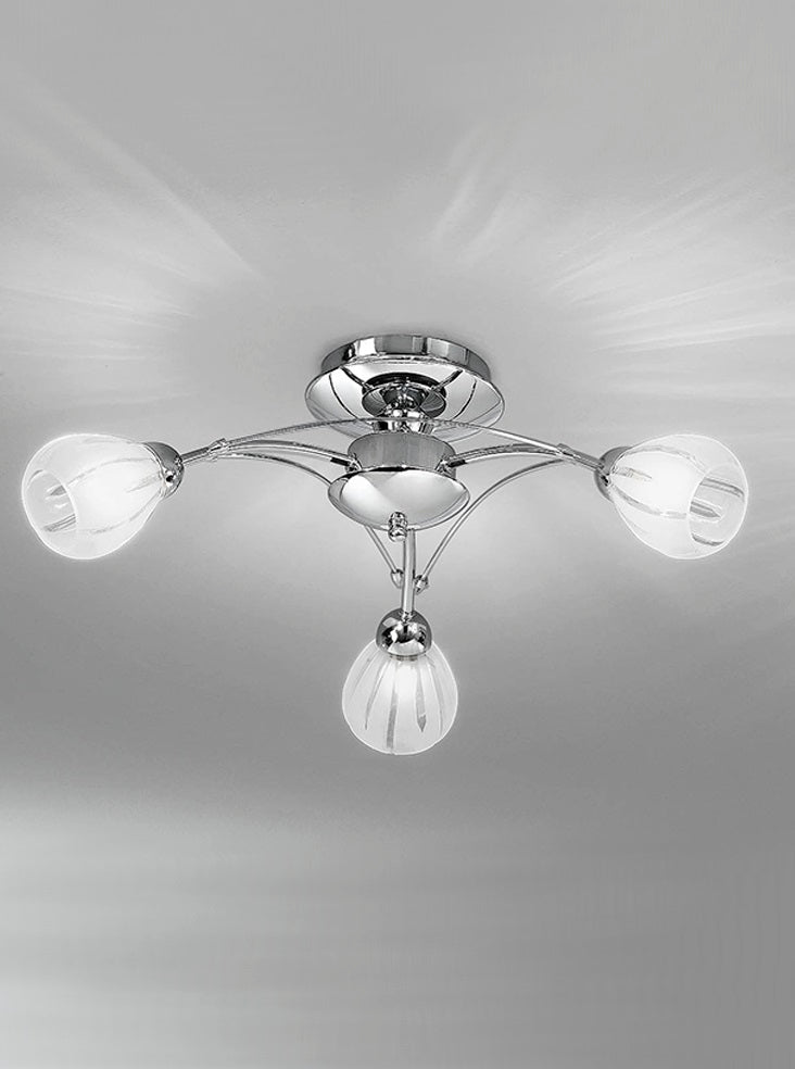 Chloe 3/5/10Lt Indoor Semi Flush Ceiling Light - Chrome/Bronze Finish