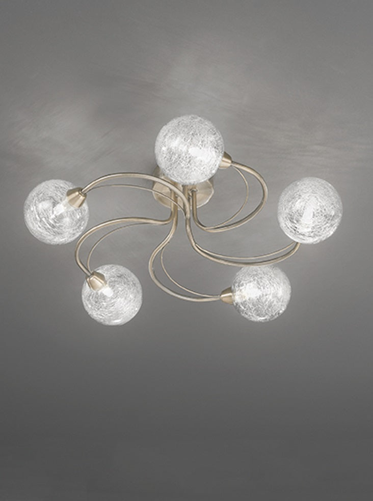 Geox 3/5Lt Semi Flush Light - Satin Nickel/Bronze Finish