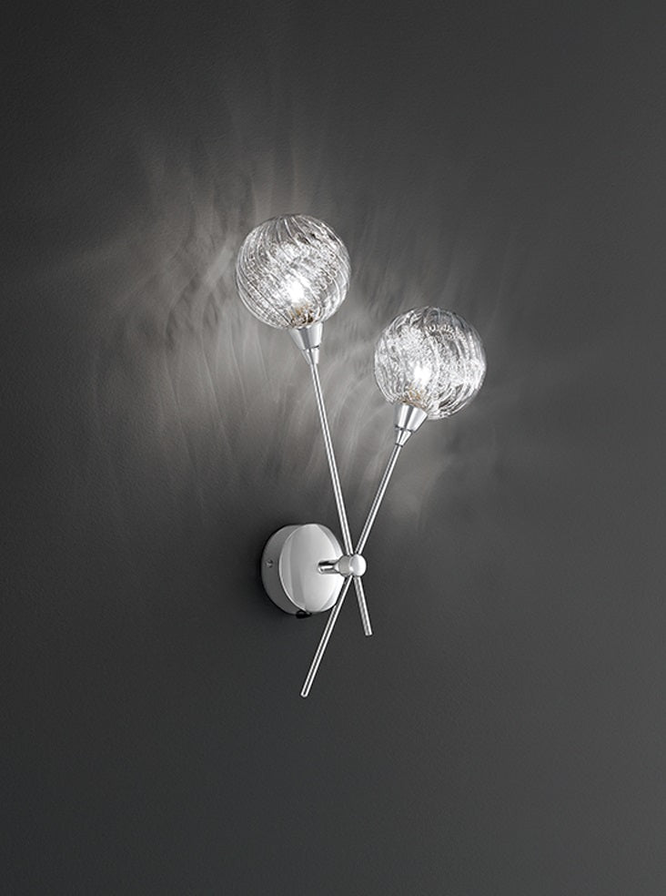 Electron 2Lt Indoor Double Wall Light - Chrome Finish