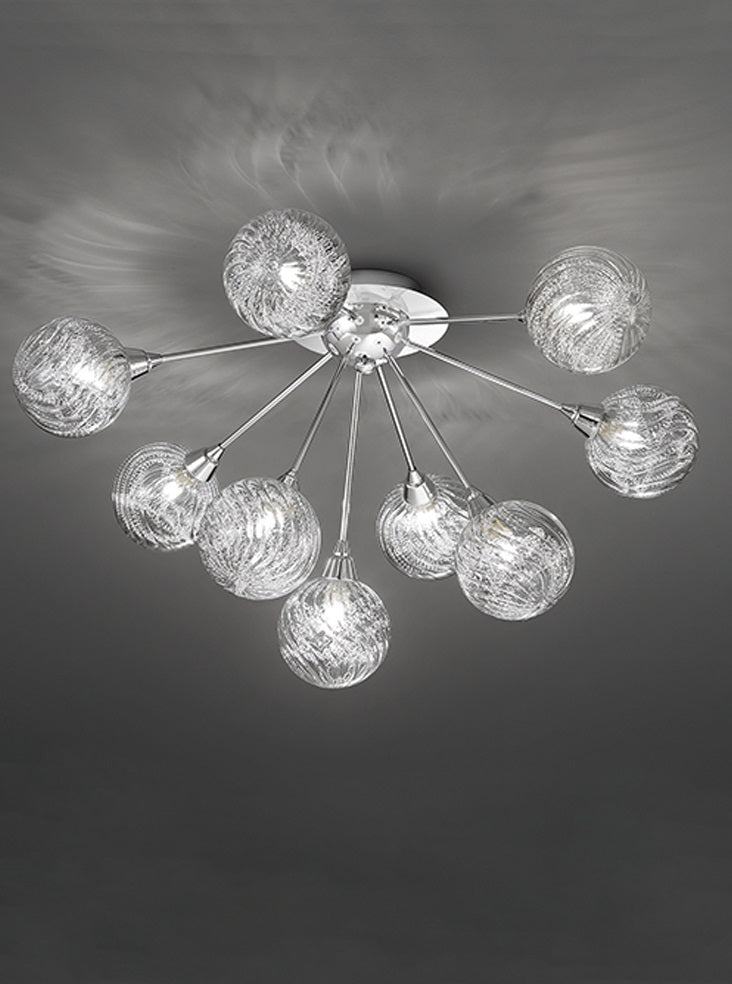 Electron 5/9/15Lt Indoor Semi Flush Ceiling Light - Chrome Finish