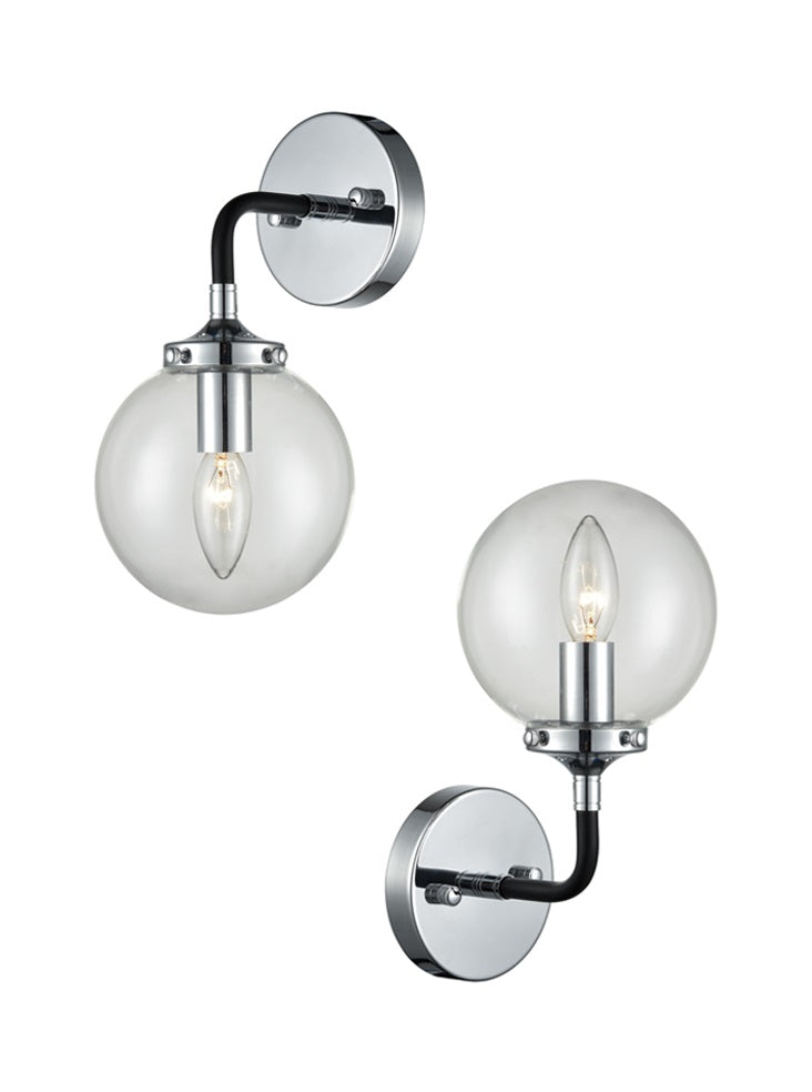 Retract 1 Light Wall Bracket - Black & Silver/Black & Gold Finish