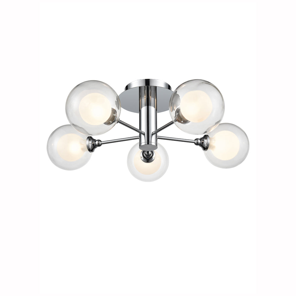 Clementine 3/5/6Lt Semi Flush Ceiling Light - Chrome Finish