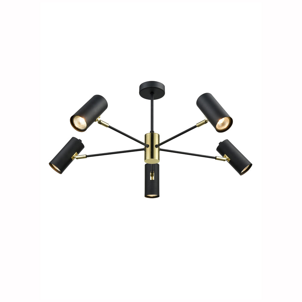 Spectre 3/5Lt Flush Light -  Black & Gold Finish