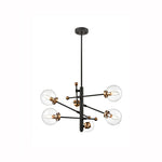 Refraction 6Lt Centre Ceiling Light - Black & Gold Finish