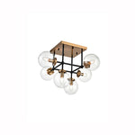 Refraction 6/8Lt Semi Flush Ceiling Light - Black & Gold Finish