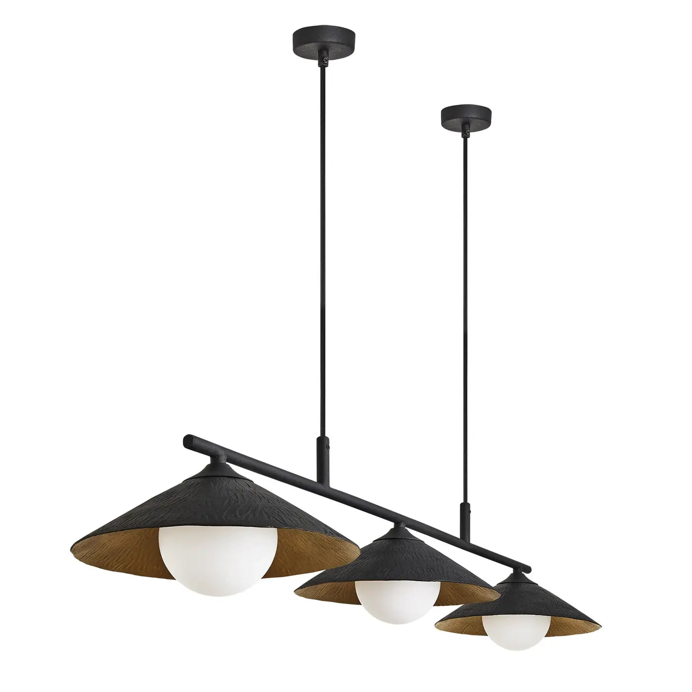 Flume 3Lt Bar Pendant Light - Black/ Bronze