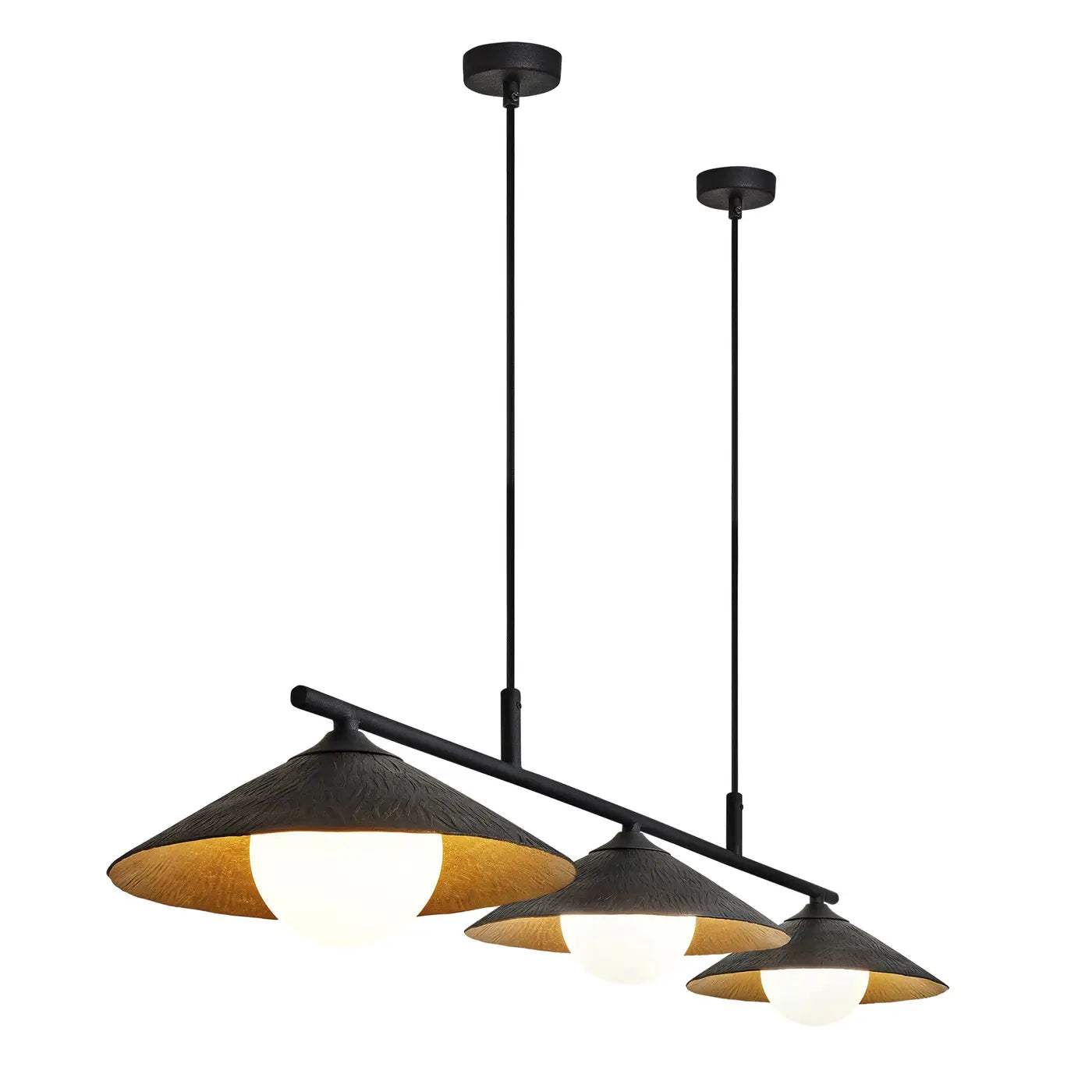 Flume 3Lt Bar Pendant Light - Black/ Bronze