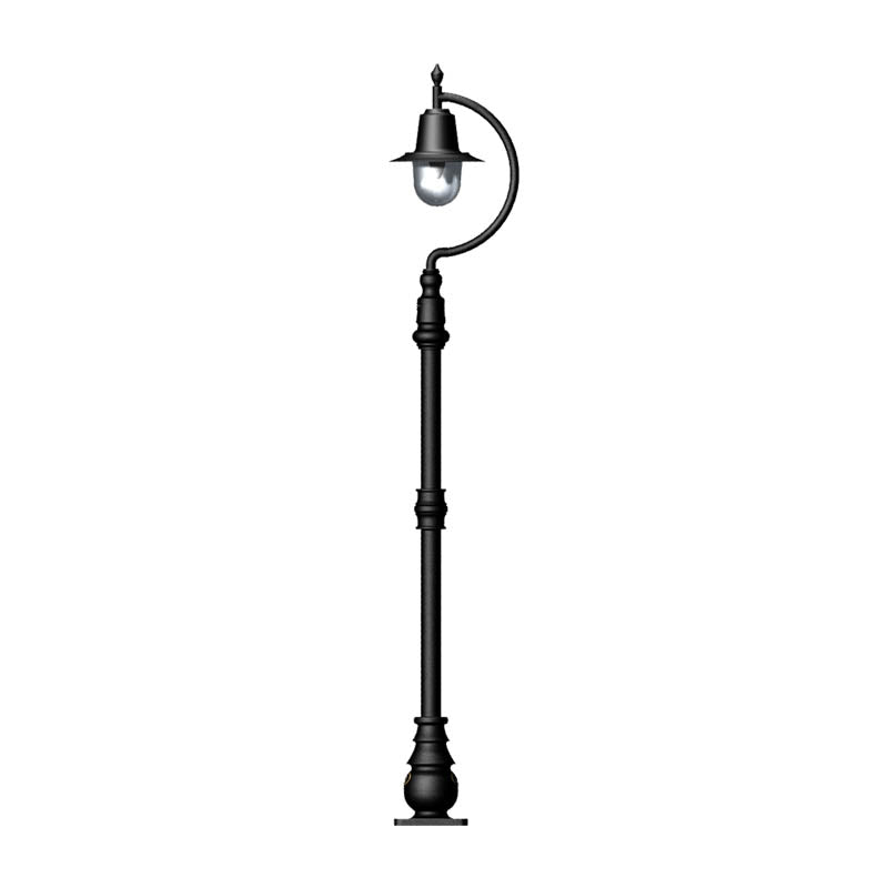 Rowsley 1Lt Teardrop Lamp Post - Cast Iron/Copper