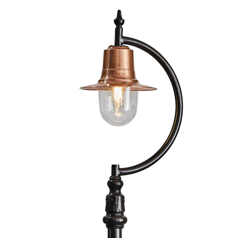 Rowsley 1Lt Teardrop Lamp Post - Cast Iron/Copper