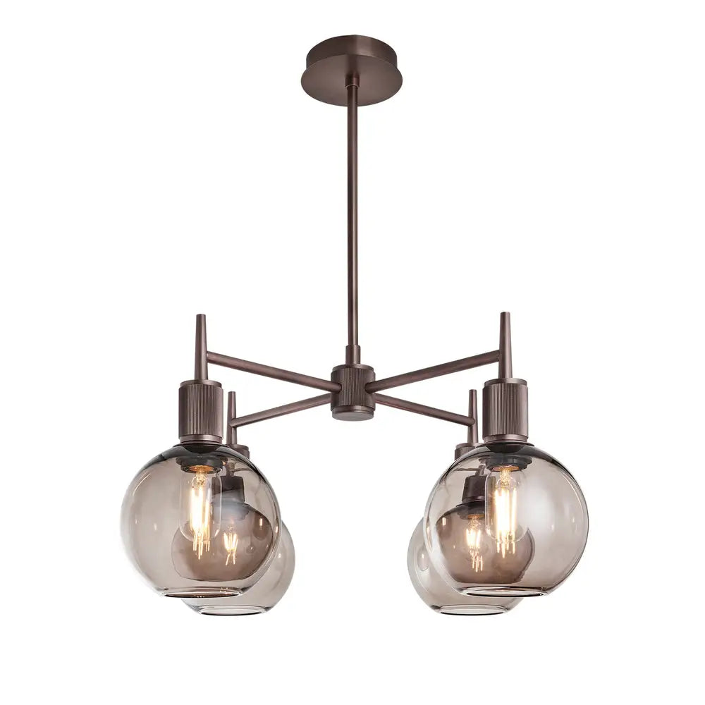 Henley 4 Arm Pendant Light - Glass Globe 7 Inch Shade