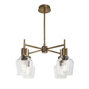 Henley 4 Arm Pendant Light - Glass Schoolhouse Shade