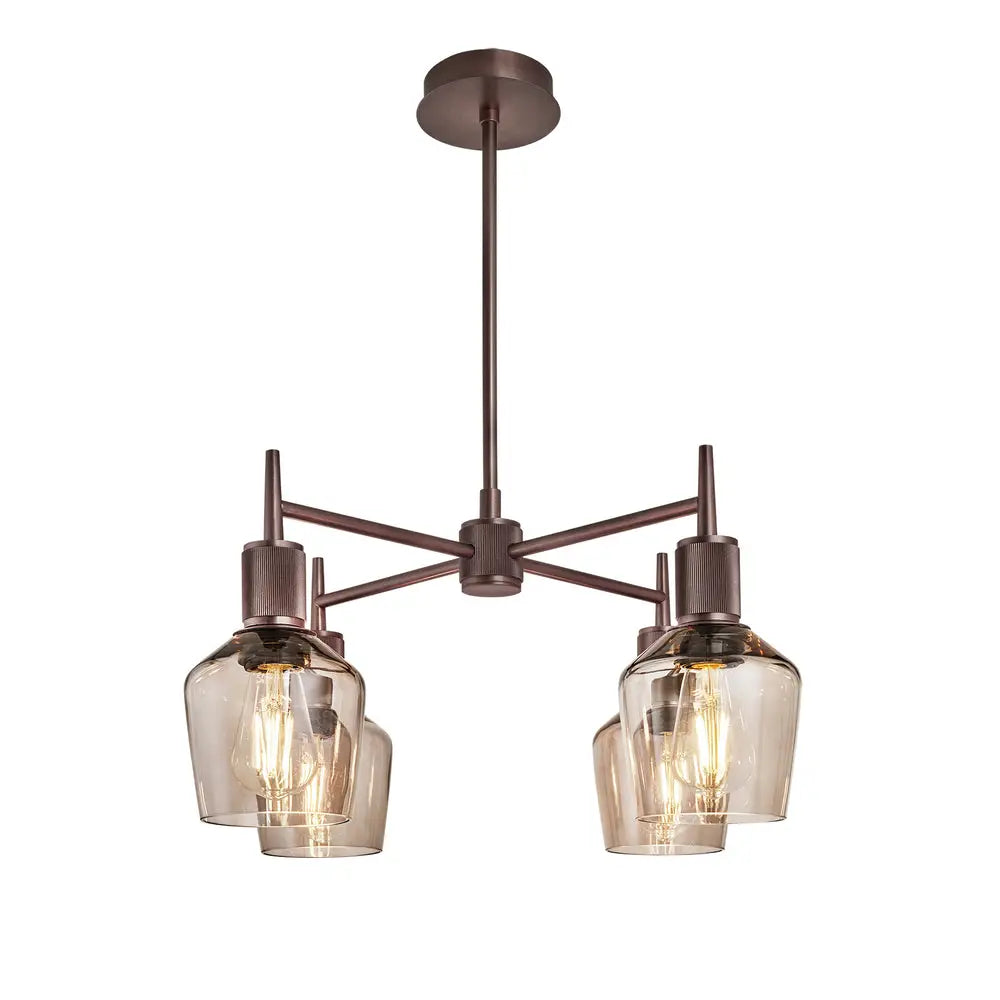 Henley 4 Arm Pendant Light - Glass Schoolhouse Shade