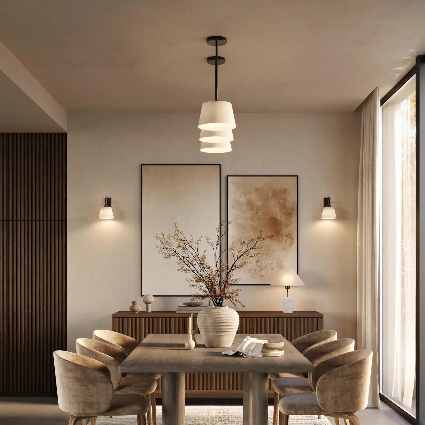 Henley Triple Bar Pendant Light - Bronze/ Brass Base