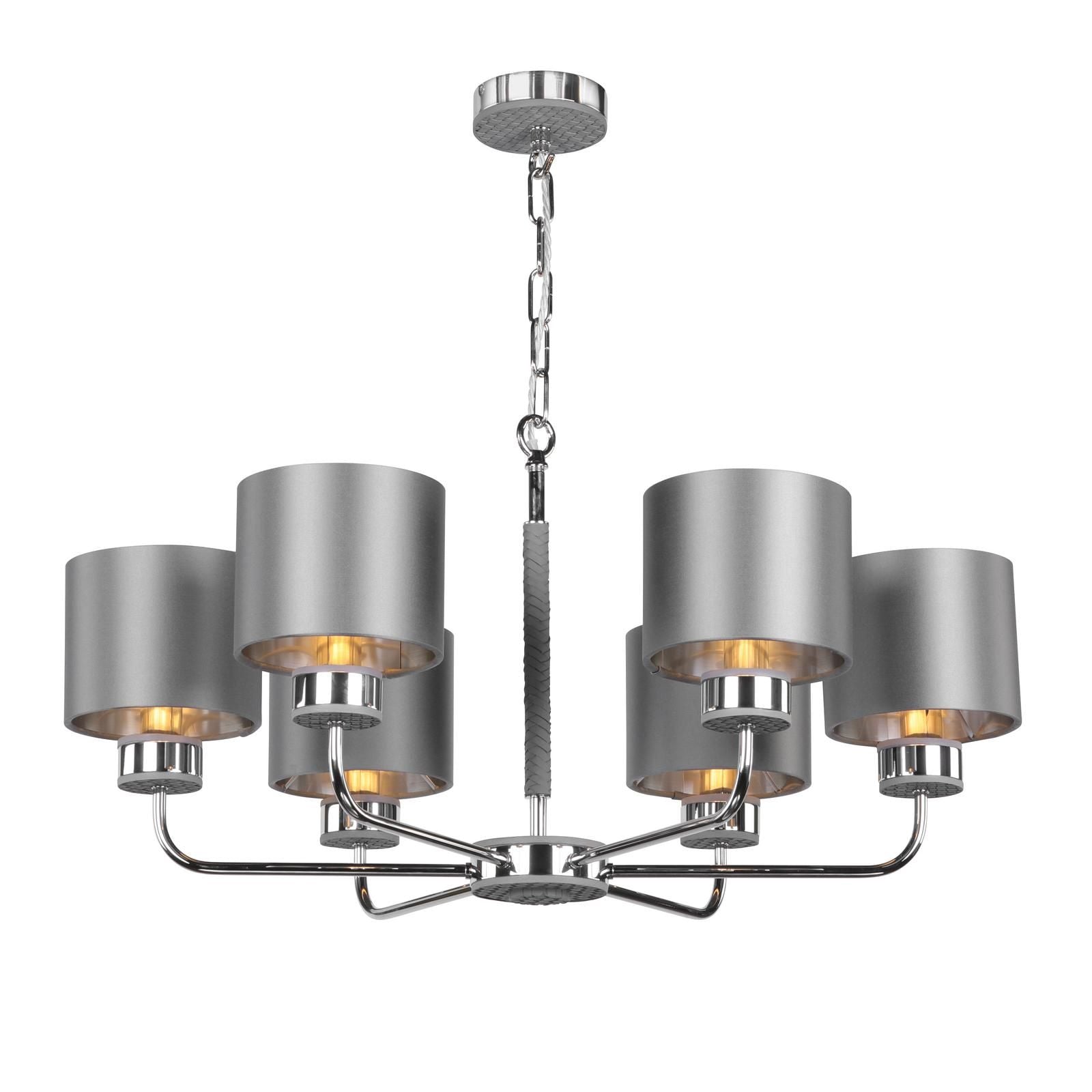 Hunter 6 Light Chandelier- Polished Chrome With Bespoke Shades