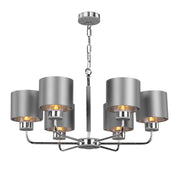 Hunter 6 Light Chandelier- Polished Chrome With Bespoke Shades