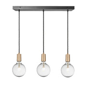 Sleek Edison 3Lt Cluster Lights - Pewter/ Brass