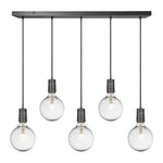 Sleek Edison 5Lt Cluster Lights - Pewter/ Brass