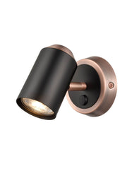 Holly  1/2Lt Wall Bracket - Black & Copper/Black & Brass Finish