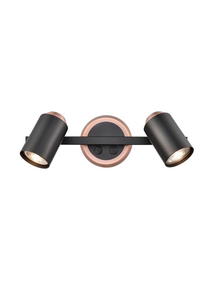 Holly  1/2Lt Wall Bracket - Black & Copper/Black & Brass Finish