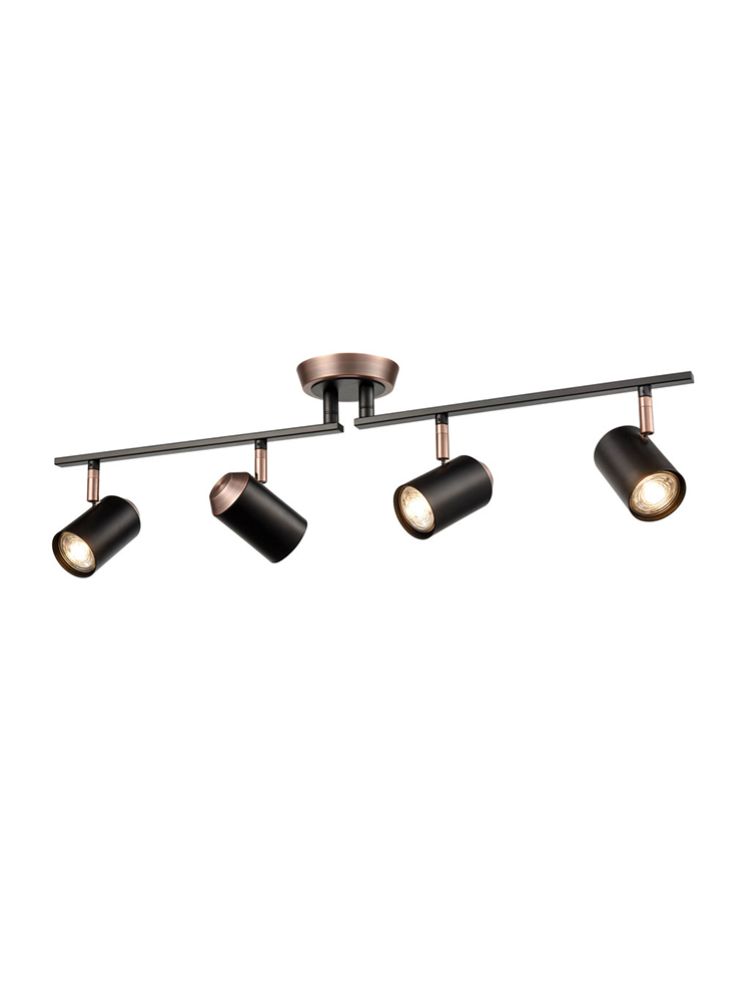 Holly 4Lt Bar Spotlight - Black & Copper/Black & Brass