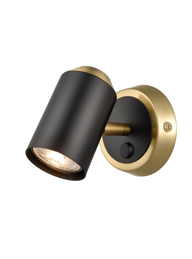 Holly  1/2Lt Wall Bracket - Black & Copper/Black & Brass Finish