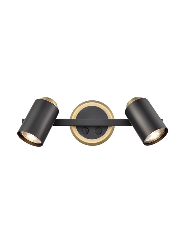 Holly  1/2Lt Wall Bracket - Black & Copper/Black & Brass Finish