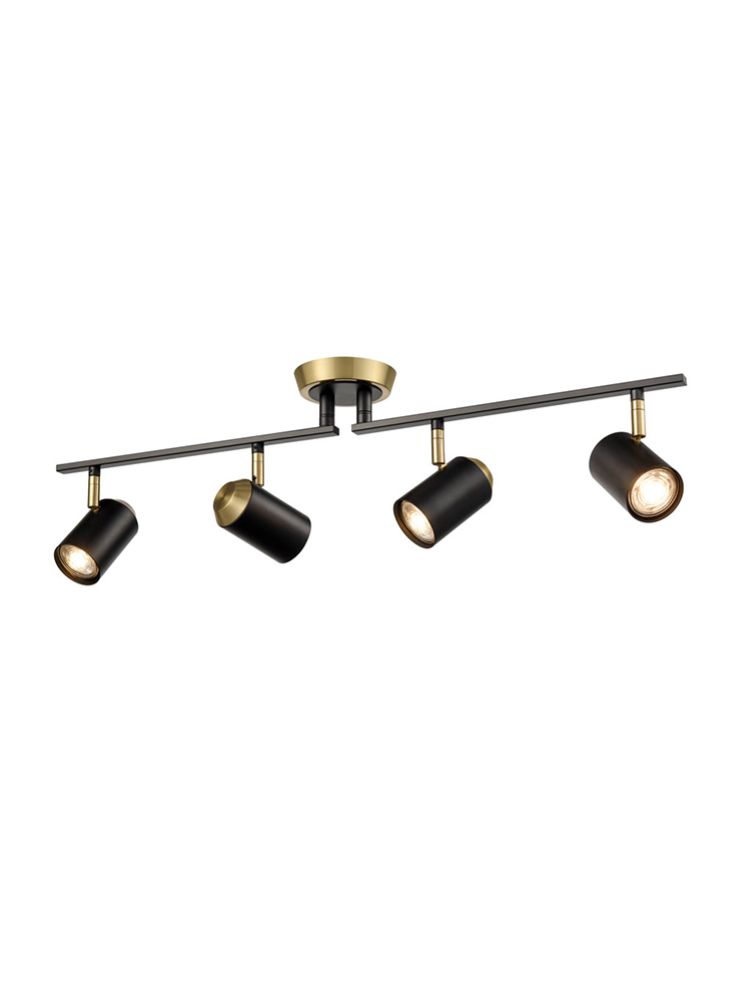 Holly 4Lt Bar Spotlight - Black & Copper/Black & Brass