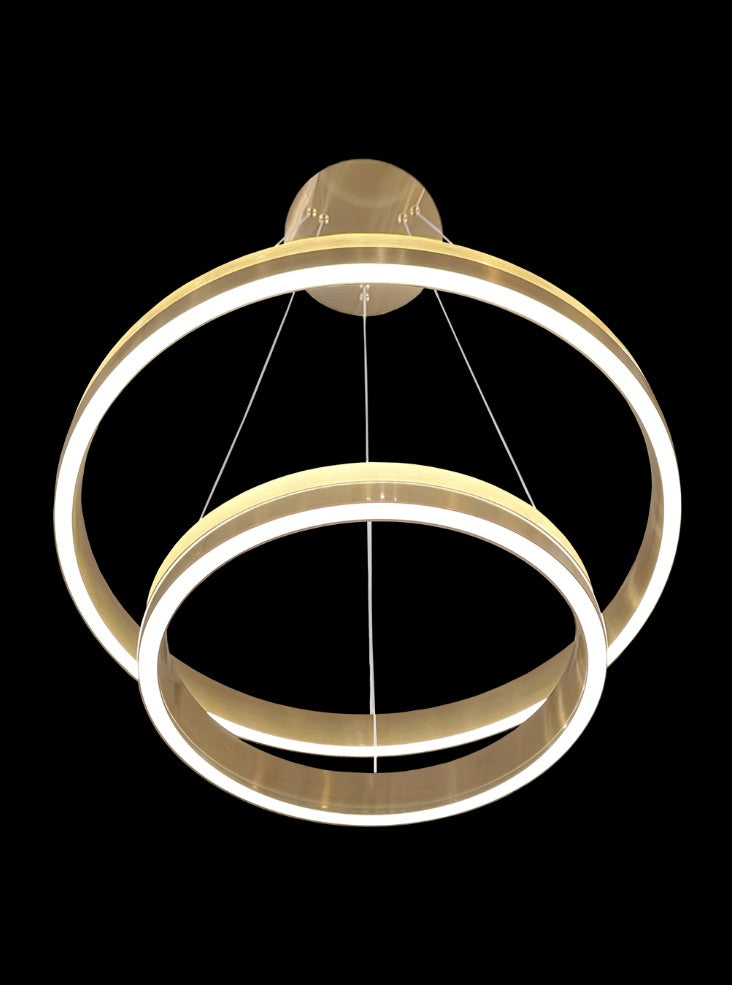 Estevan 600mm/800mm Satin Brass LED Pendant/ Double Tiered