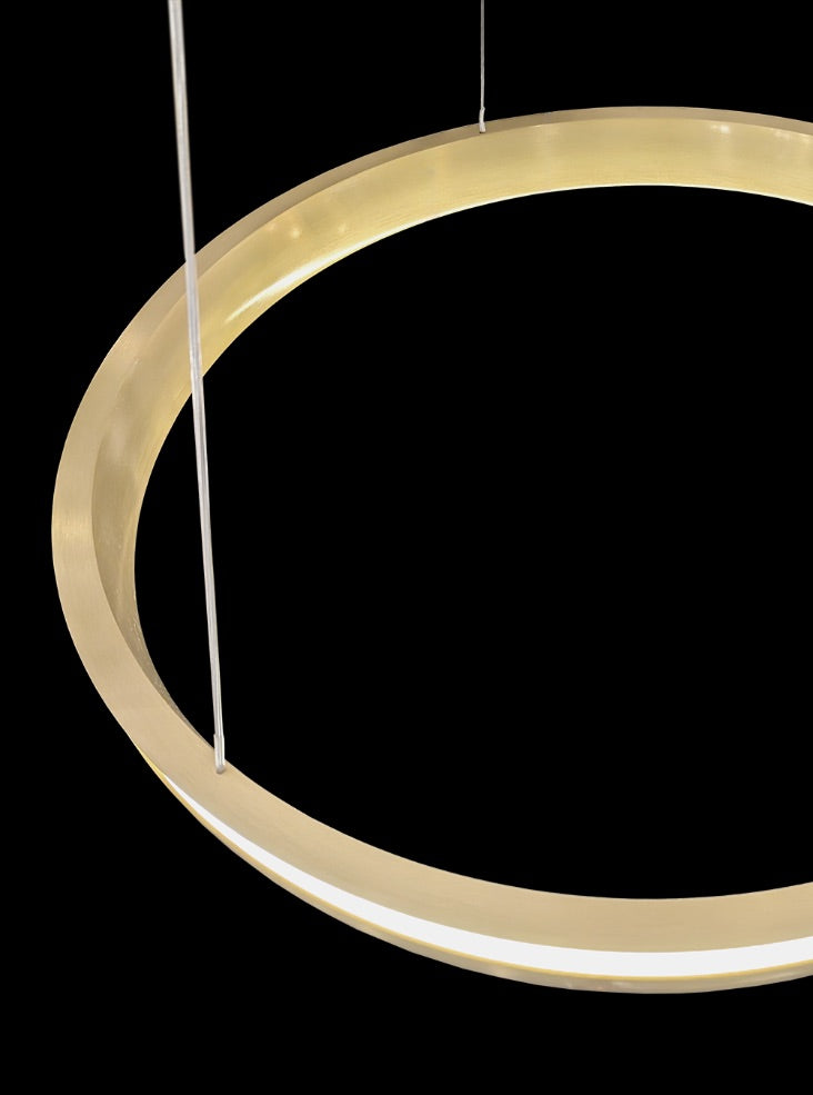 Estevan 600mm/800mm Satin Brass LED Pendant/ Double Tiered