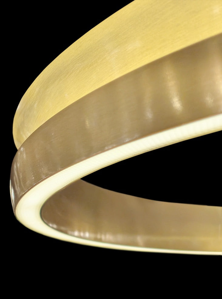 Estevan 600mm/800mm Satin Brass LED Pendant/ Double Tiered