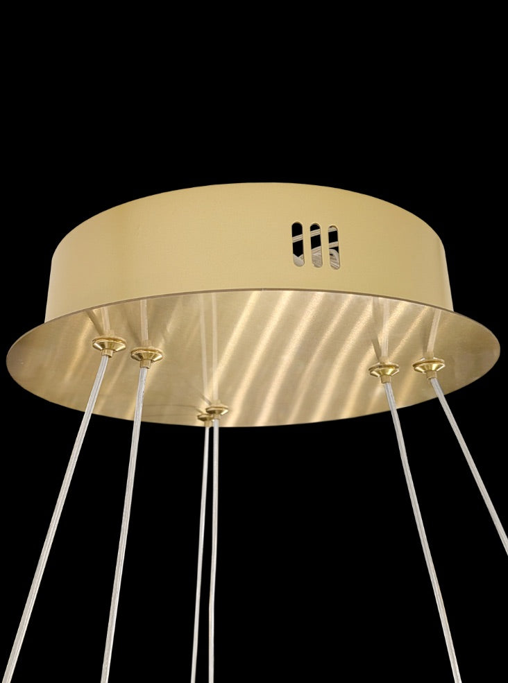 Estevan 600mm/800mm Satin Brass LED Pendant/ Double Tiered