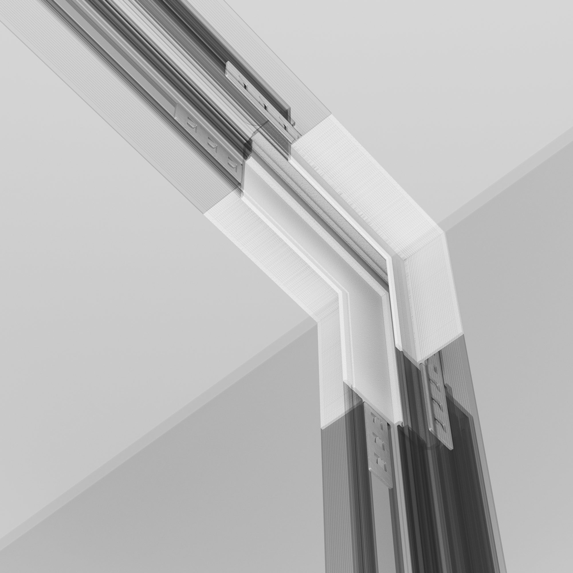 Internal L-connector Exility recessed