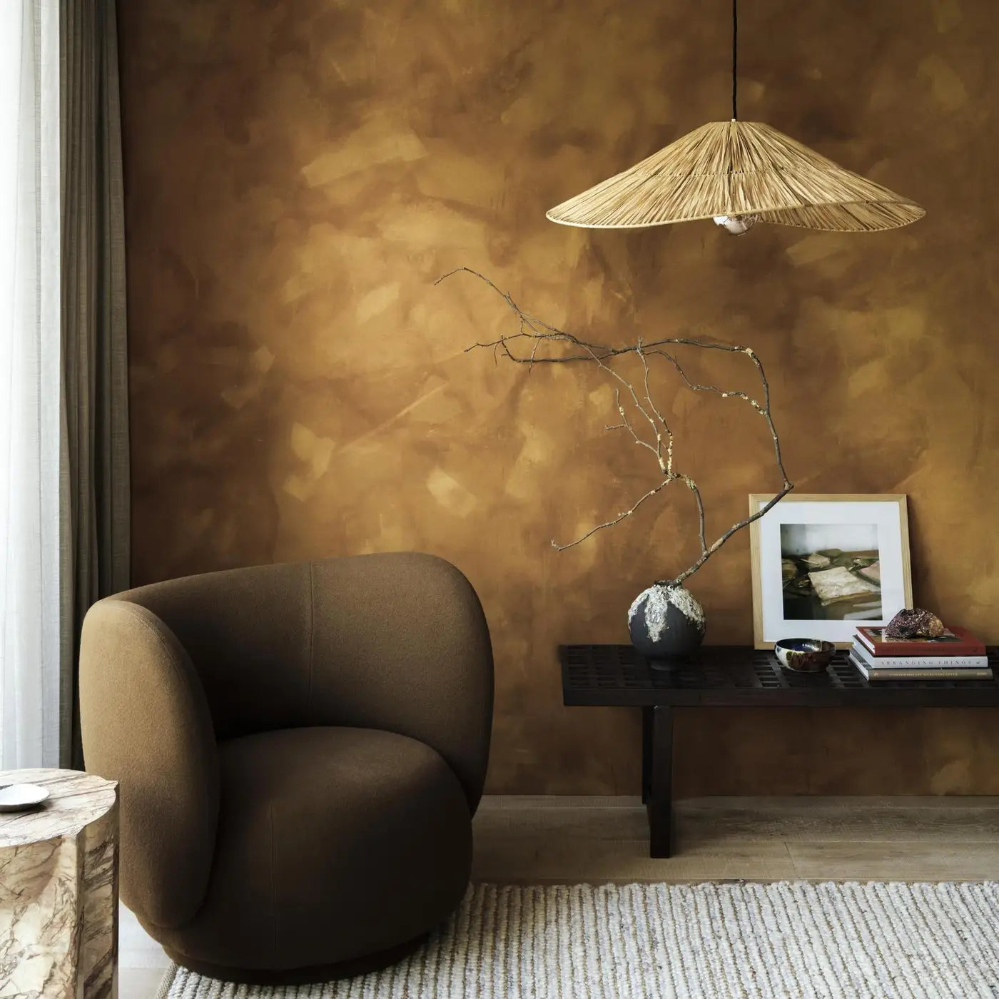 Raffia Ceiling Pendant Light - Hat