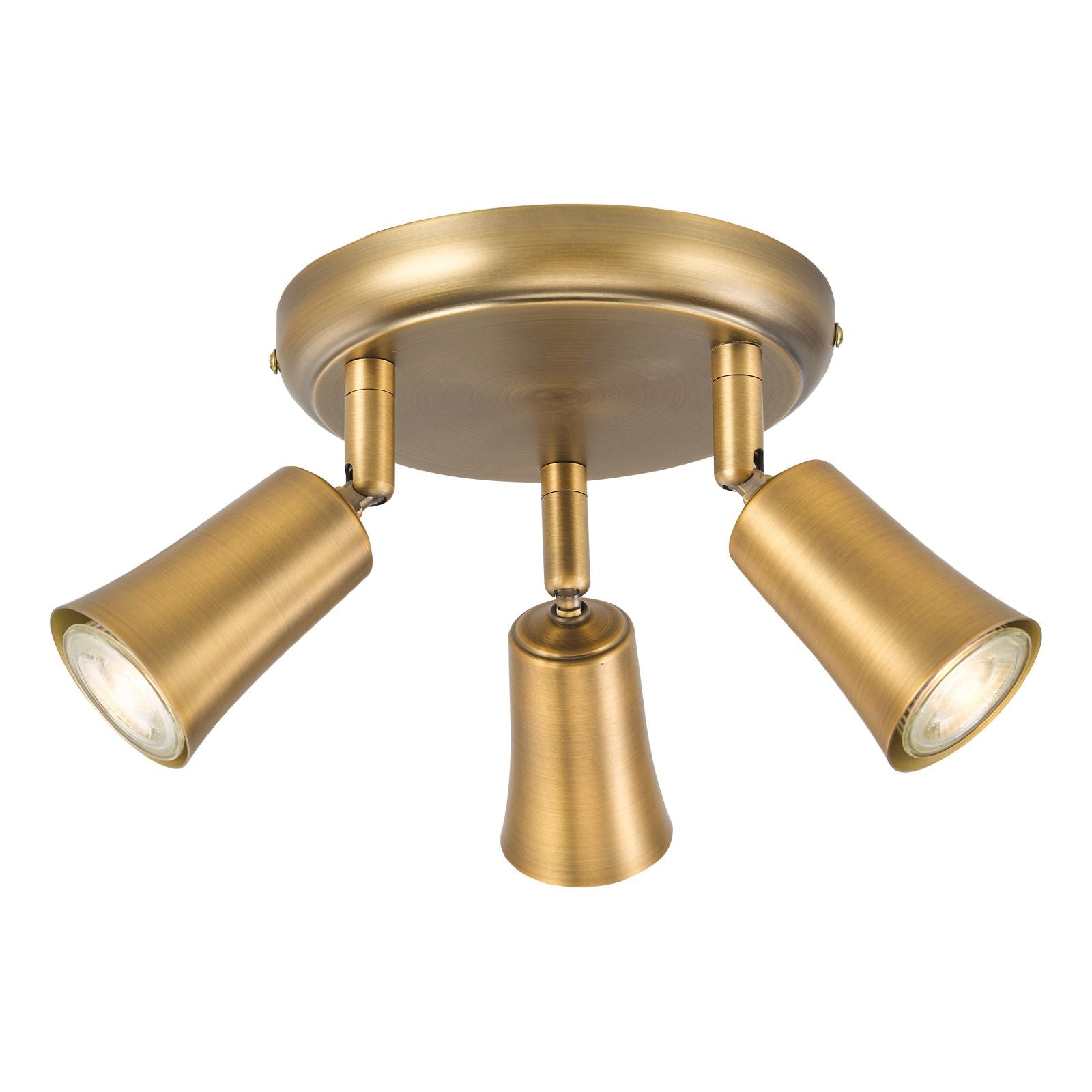 Jedrek 3 Light Single Spotlight- Aged Brass