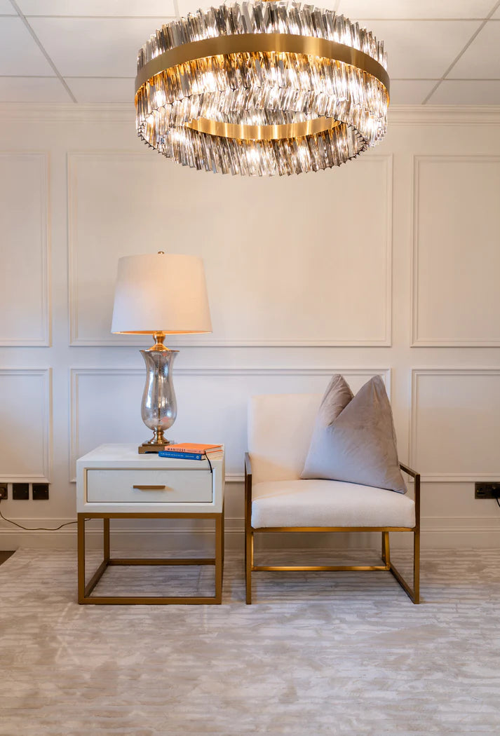 Capri 1 Drawer Side Table Gold - Finish