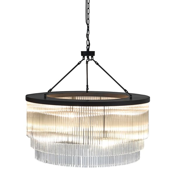 Kenmare 10Lt Round 3 Tier Glass Tube Chandelier