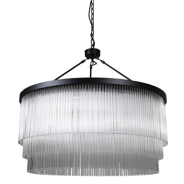 Kenmare 10Lt Round 3 Tier Glass Tube Chandelier