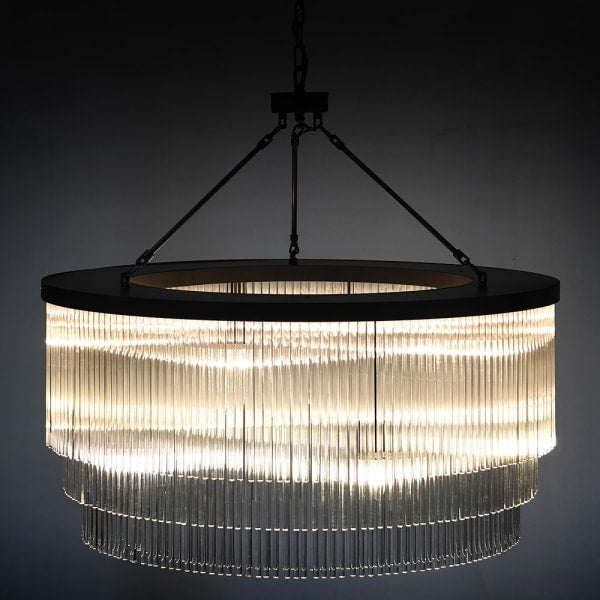 Kenmare 10Lt Round 3 Tier Glass Tube Chandelier