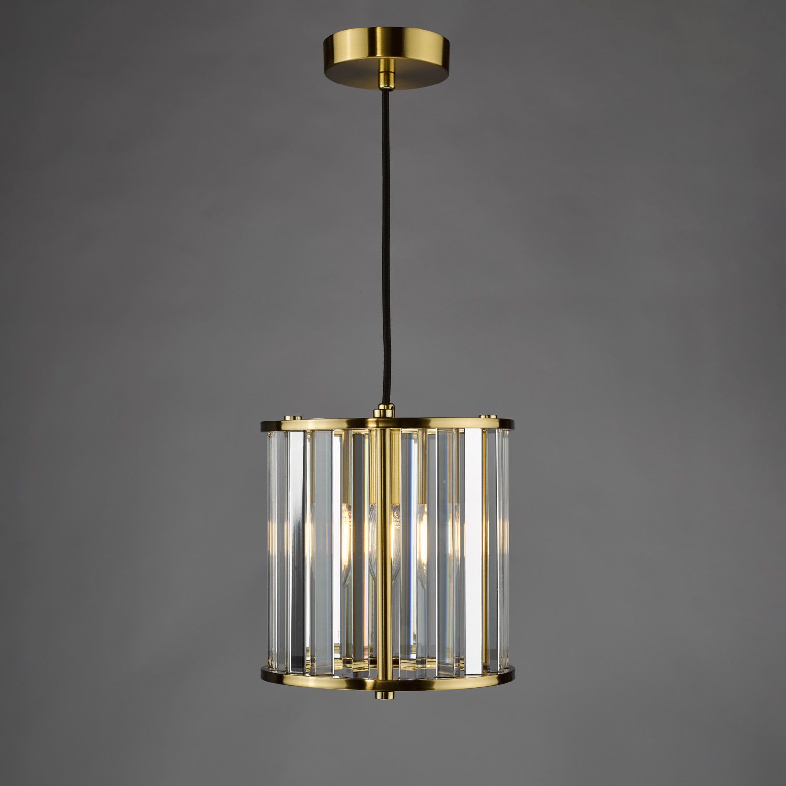 Kiran 1Lt Pendant - Natural Brass/Satin Black