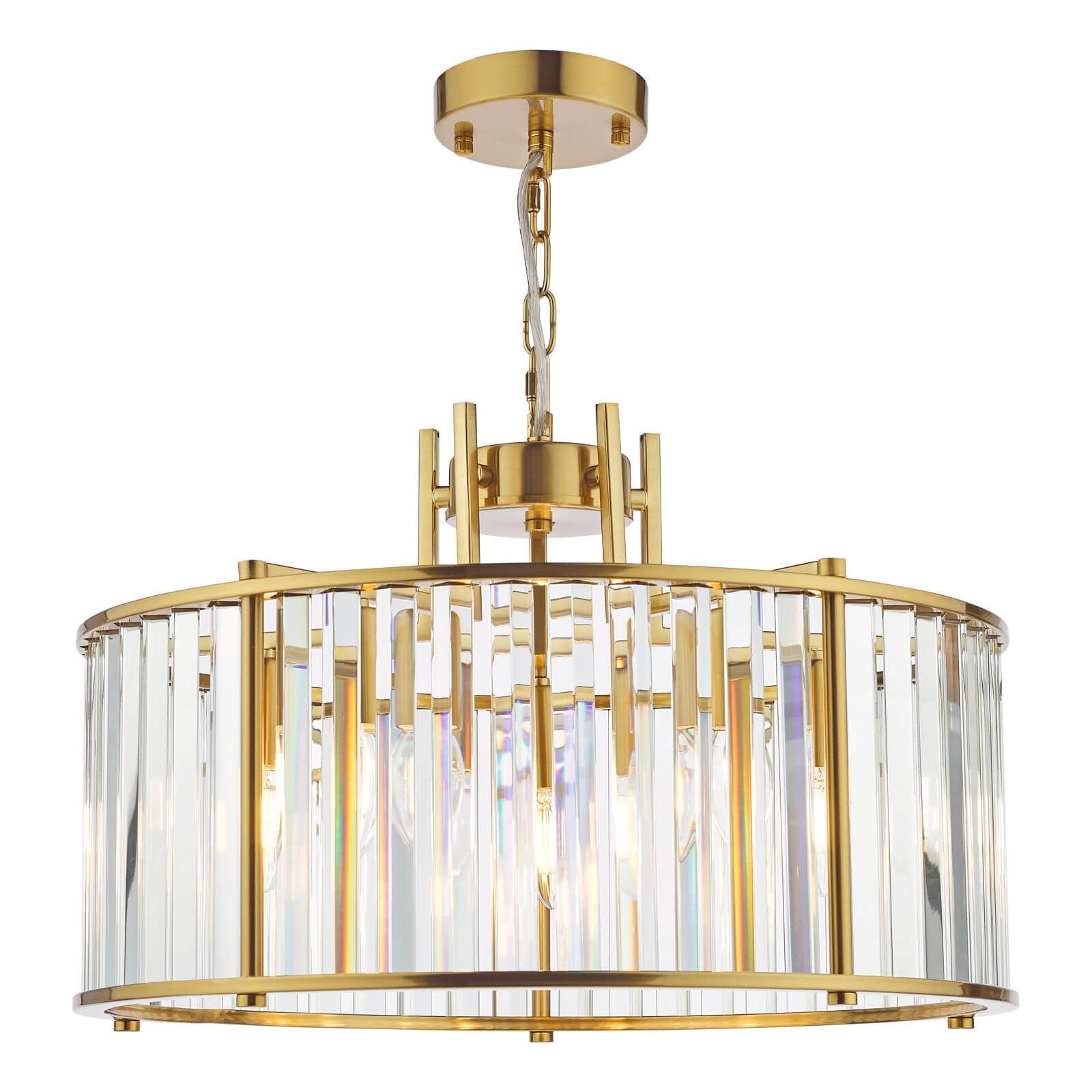 Kiran 5Lt Crystal Ceiling Light - Natural Brass / Satin Black
