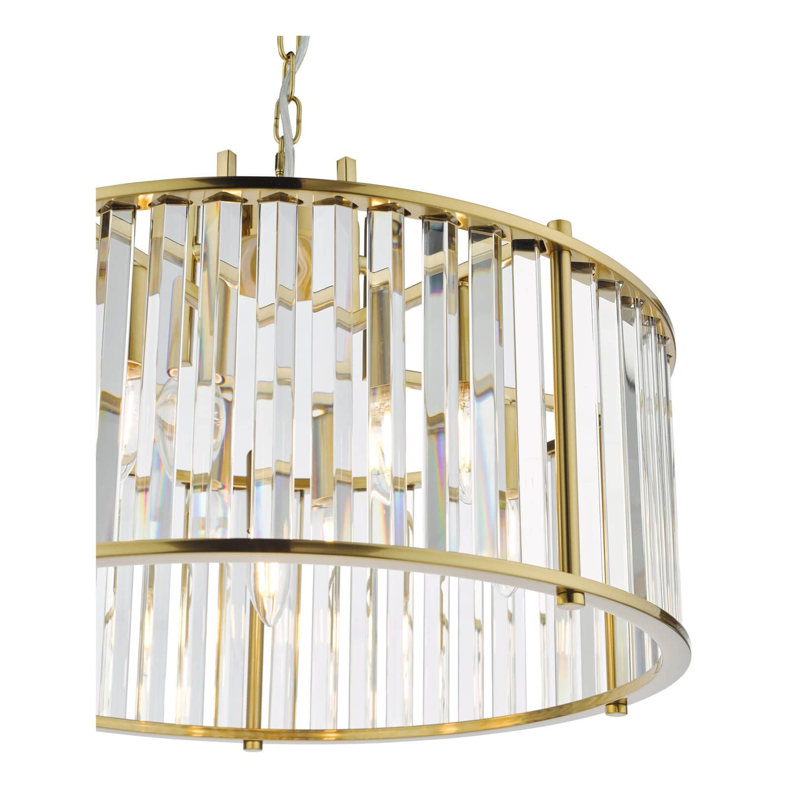 Kiran 5Lt Crystal Ceiling Light - Natural Brass / Satin Black