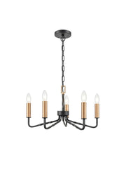 Kestrel 5/8Lt Chandelier Ceiling Light - Black & Brass Finish